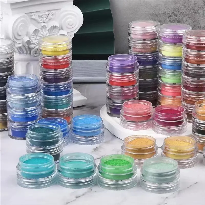 Resin Glitter Pack - 6 Stück Aurora Perlglanz-Glitzer Epoxidharz Mineral-Mica-Pigment