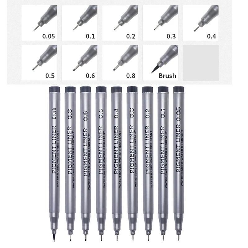 9 Stück/Set Pigment-Liner-Mark – Copic Marker Sketch Bewertung und Preis
