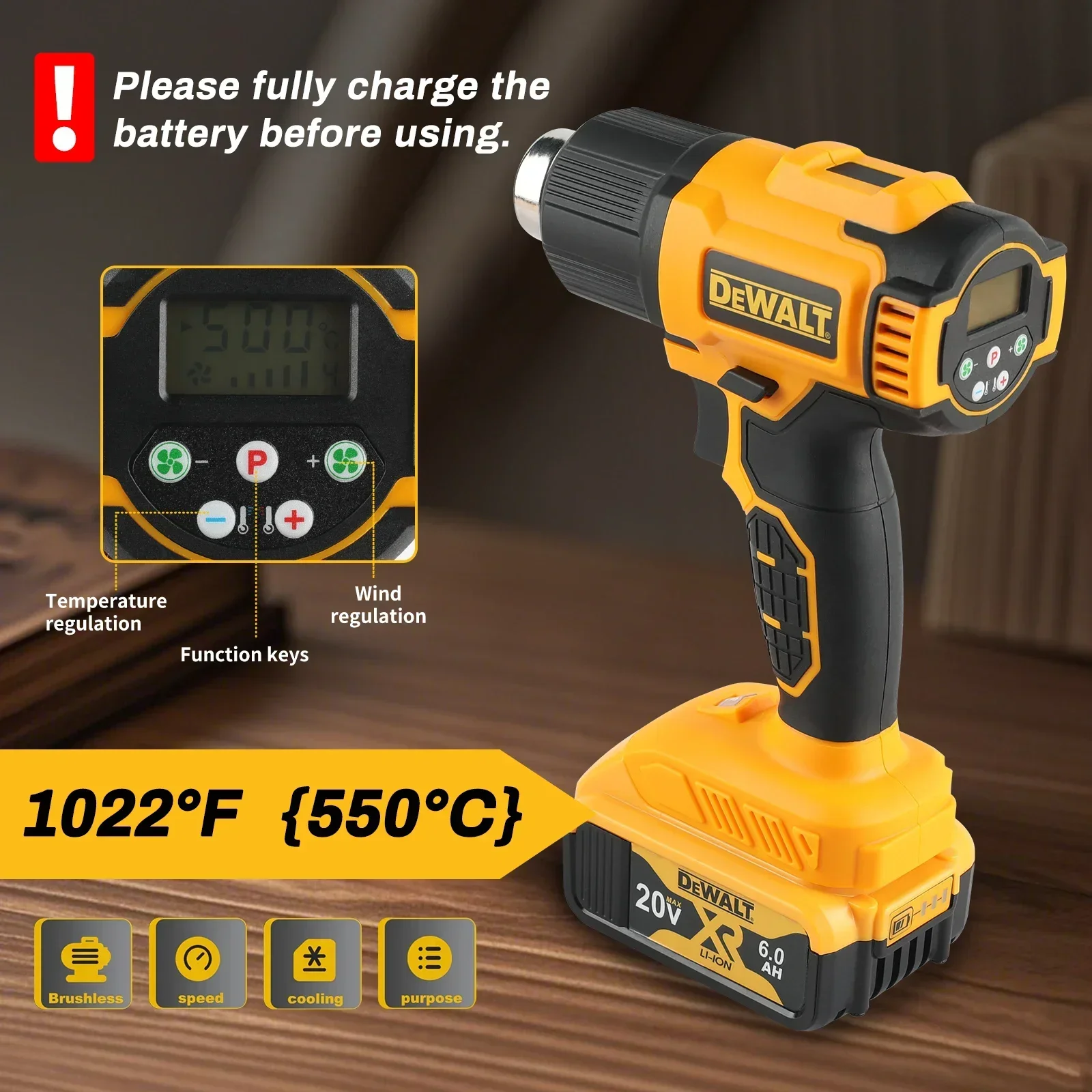 DeWALT DCE530 20V Akku-Heißluf – Heat Gun Small Bewertung und Preis